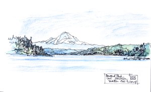 Mt Rainier and Lake Washington